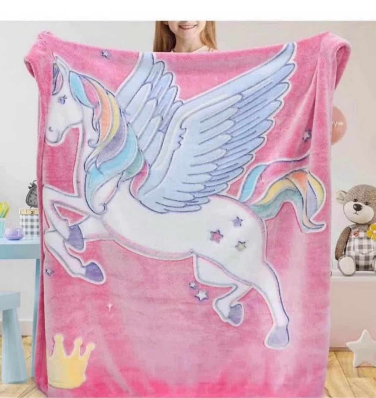 Brandnew Pink Blanket for Girls Soft Cute Throw Blanket Warm Fleece Fluffy Fuzzy Blankets 50”x60”