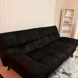 Black Fold-Out Futon Soft Material