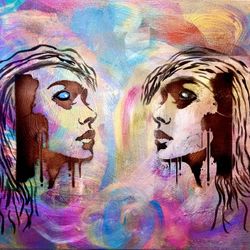 Reflections Of Love, Large Canvas Painting