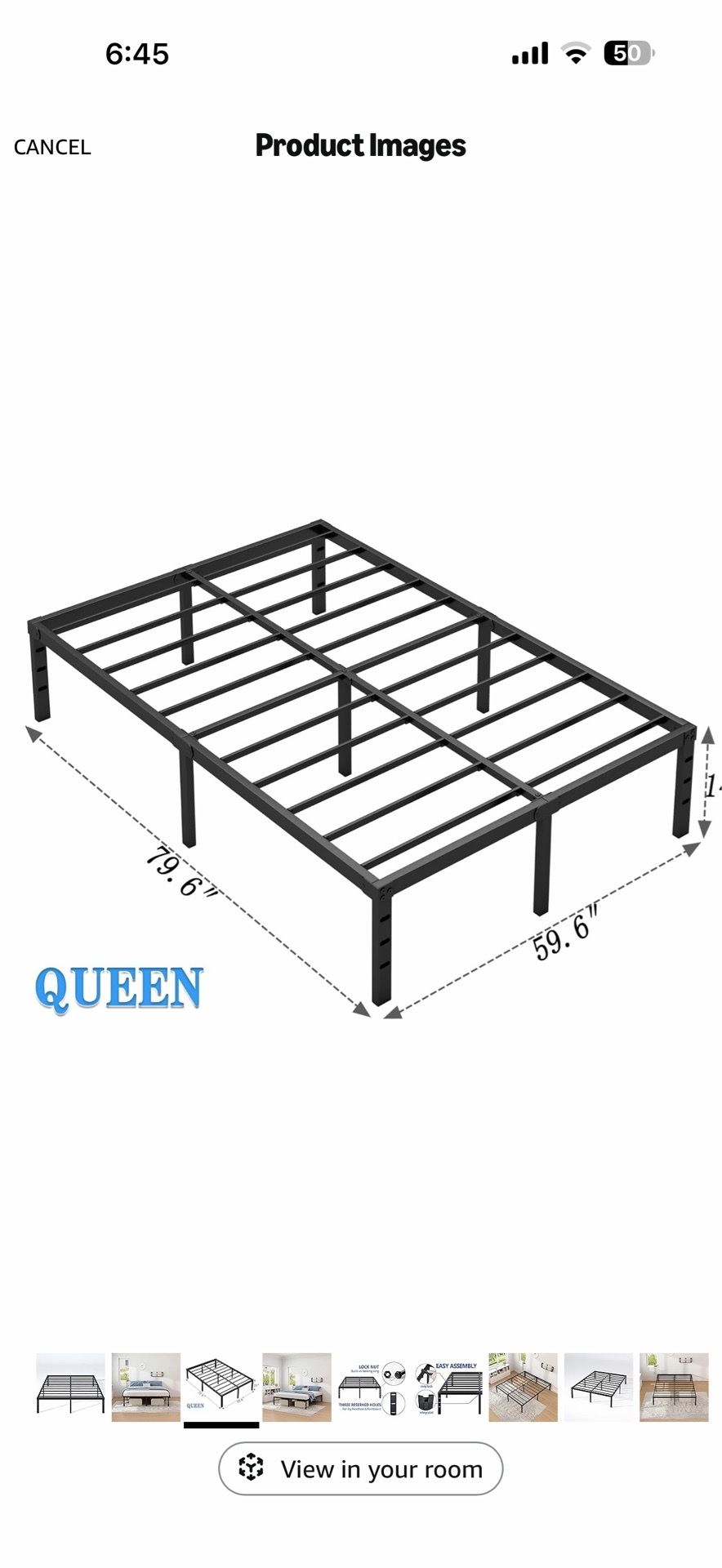 Queen size bed frame