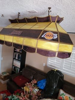 Laker's Table Billiards 🎱 Light. Tiffany Stained Glass. 
