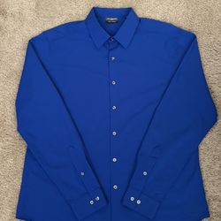 VAN HEUSEN FLEX FLEX3 SLIM FIT BLUE LONG SLEEVE BUTTON DOWN 