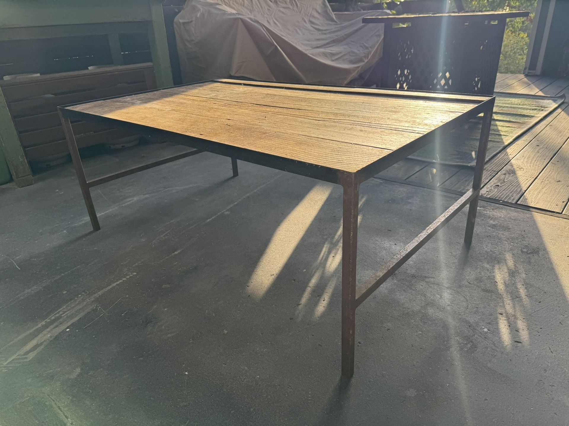 Reclaimed Wood And Steal Coffee table