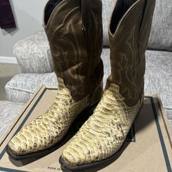 Tecovas The Barton Black Sand Python Boots size 12.5D