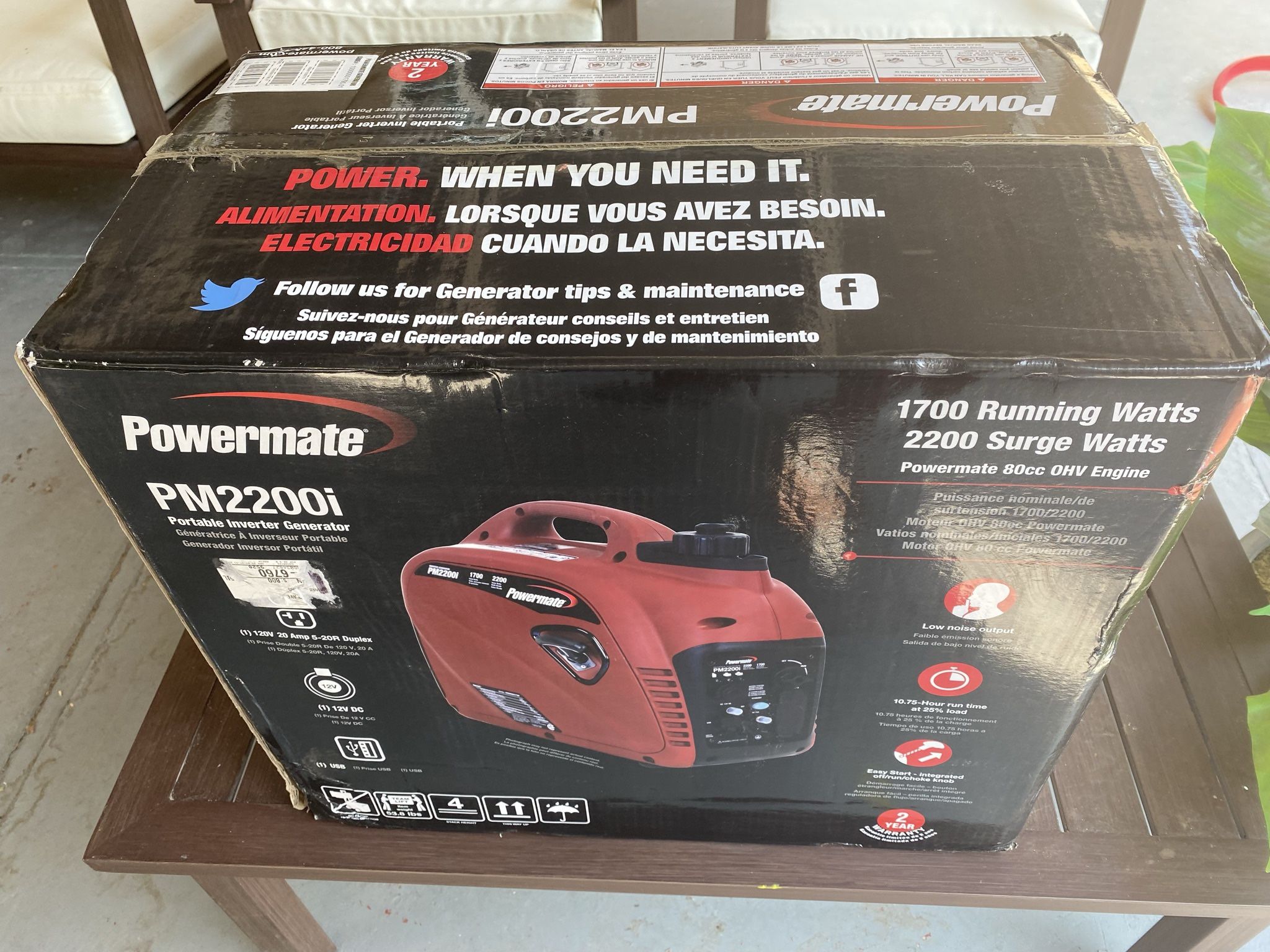 Powermate PM2200i Portable Inverter Generator - New/unopened