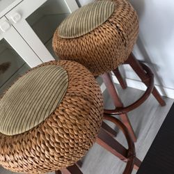 Vintage Rattan Barstools (lowered Price) 