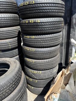 15ā tires semi new 175/65/15 with free installation $50 each