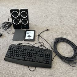 Keyboard, Speaker, Ethernet Cable