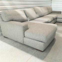 Grey Double Chaise Sectional 