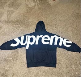 Supreme Spellout Hoodie Navy Blue