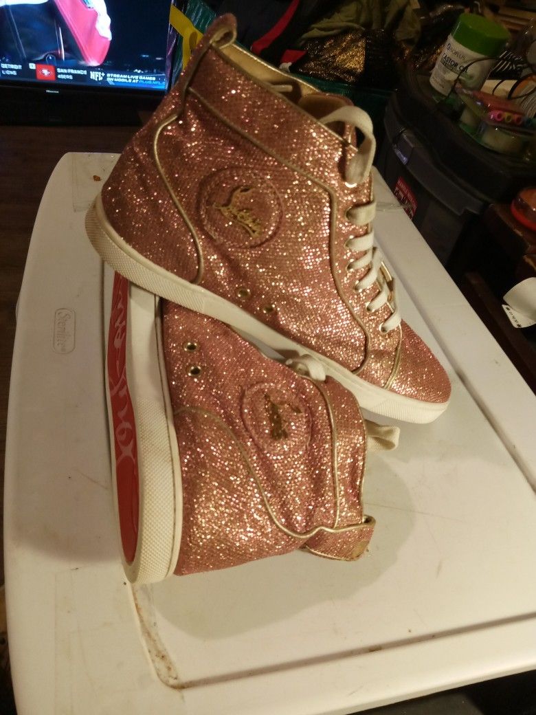 CHRISTIAN LOUBOUTIN GLITTER SNEAKERS 