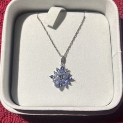 925 Silver Crystal Necklace 