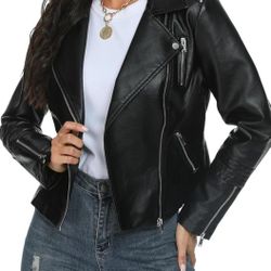  Faux Leather Jacket For Women Crop