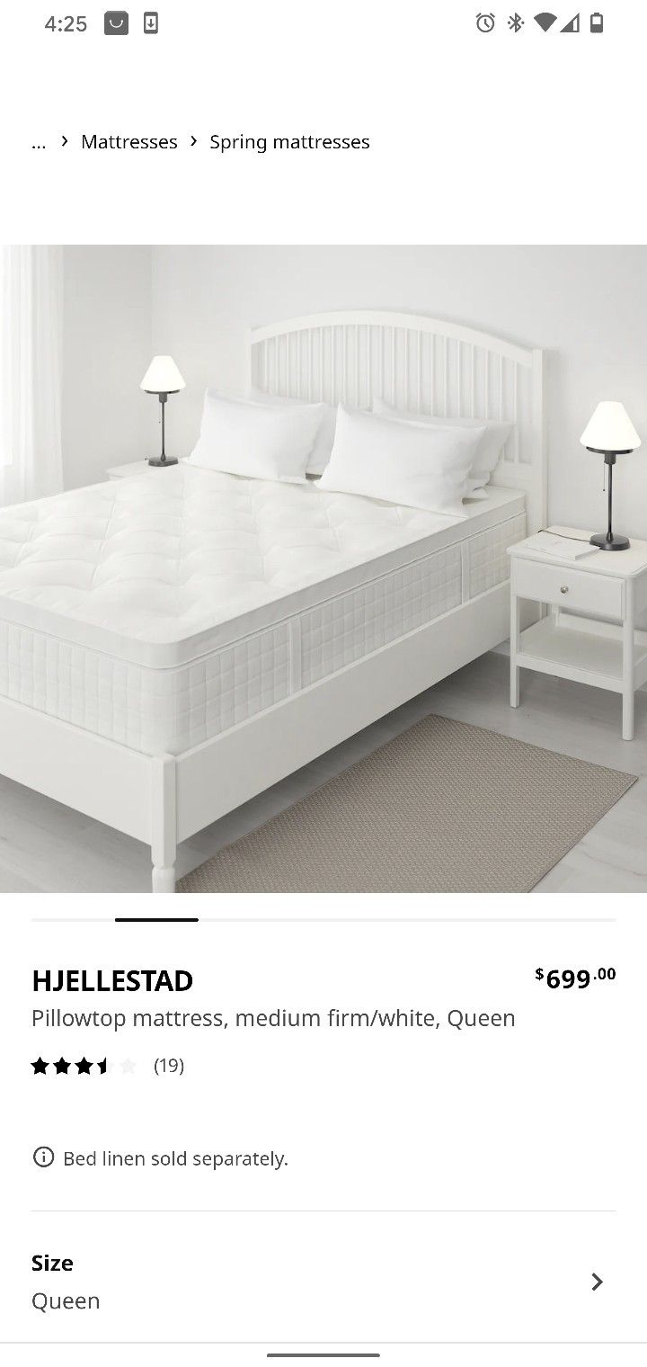 Ikea HJELLESTAD Pillow Top Mattress