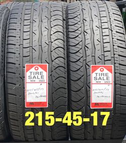 2 used tires 215/45/17 Douglas P