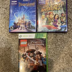 Xbox 360 Games: 1) Kinect Adventures, 2) Kinect Disneyland, & 3) Legos ‘Pirates Of The Caribbean’