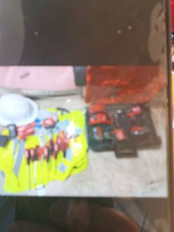 Electrical work set.. all Milwaukee tools, hand tools. Plus laser finder, and volt tester..b