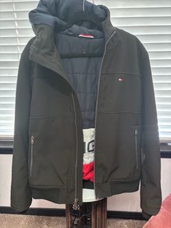 Tommy Hilfiger Black Hooded Jacket Men’s Size M Full Zip