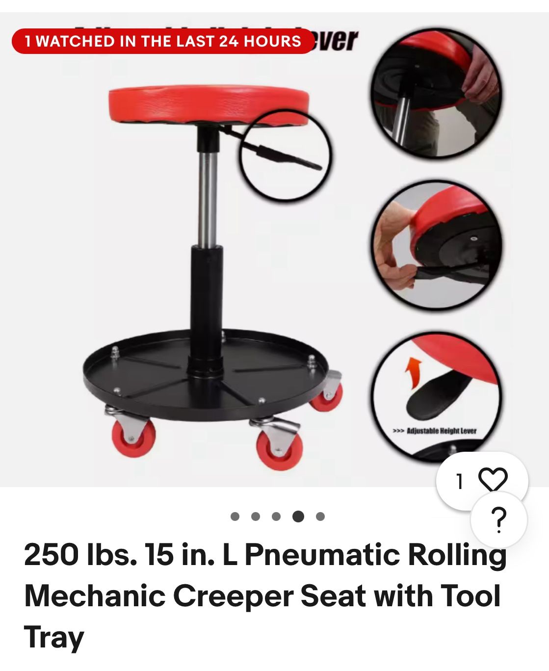 Heavy Duty Roller Adjustable Stool
