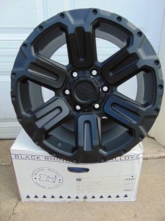 Matte Black 17X8.5 Black Rhino Wanaka Rims *6X5.5* *+12MM Offset* *CHEVY* *GMC* *TOYOTA*
