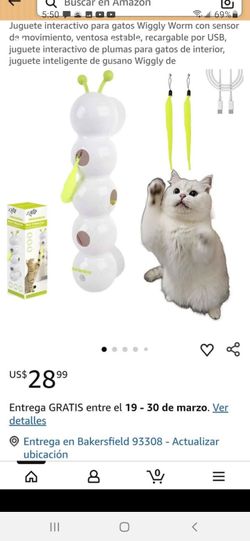 Juguete interactivo para Gatos wiggly worm con sensor de movimiento recargable con USB