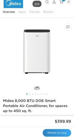 Midea 8000 BTU Smart Portable Air Conditioner