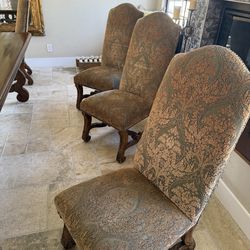 Elegant Dining Room Chairs – Solid Wood Frames (9 Total)