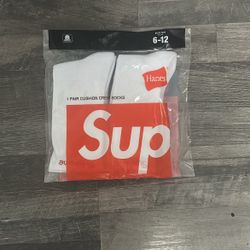 white supreme socks