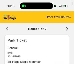 SIX FLAGS TICKETS