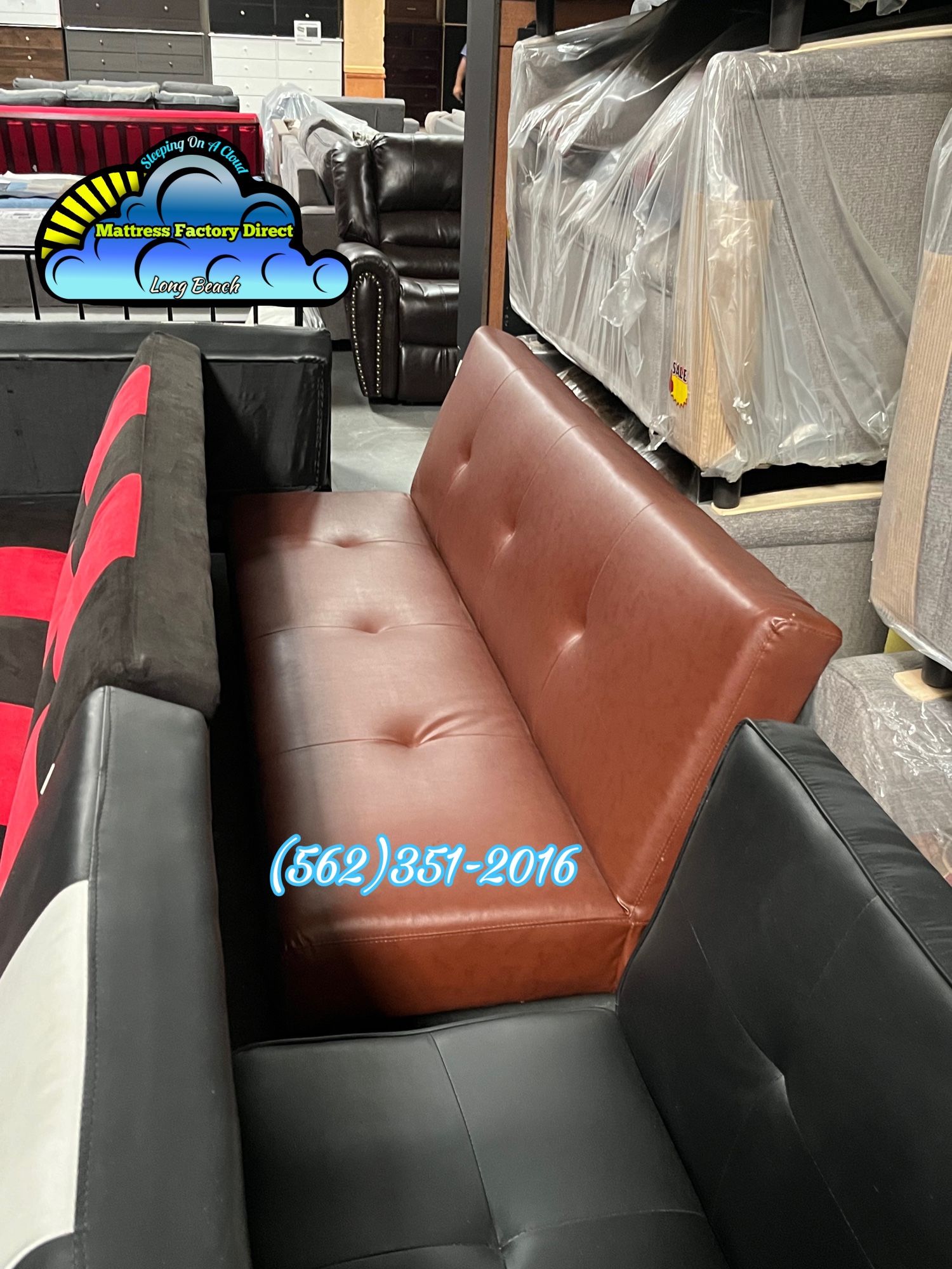 Burgundy Sofa Futon Couch New Cama Convertible