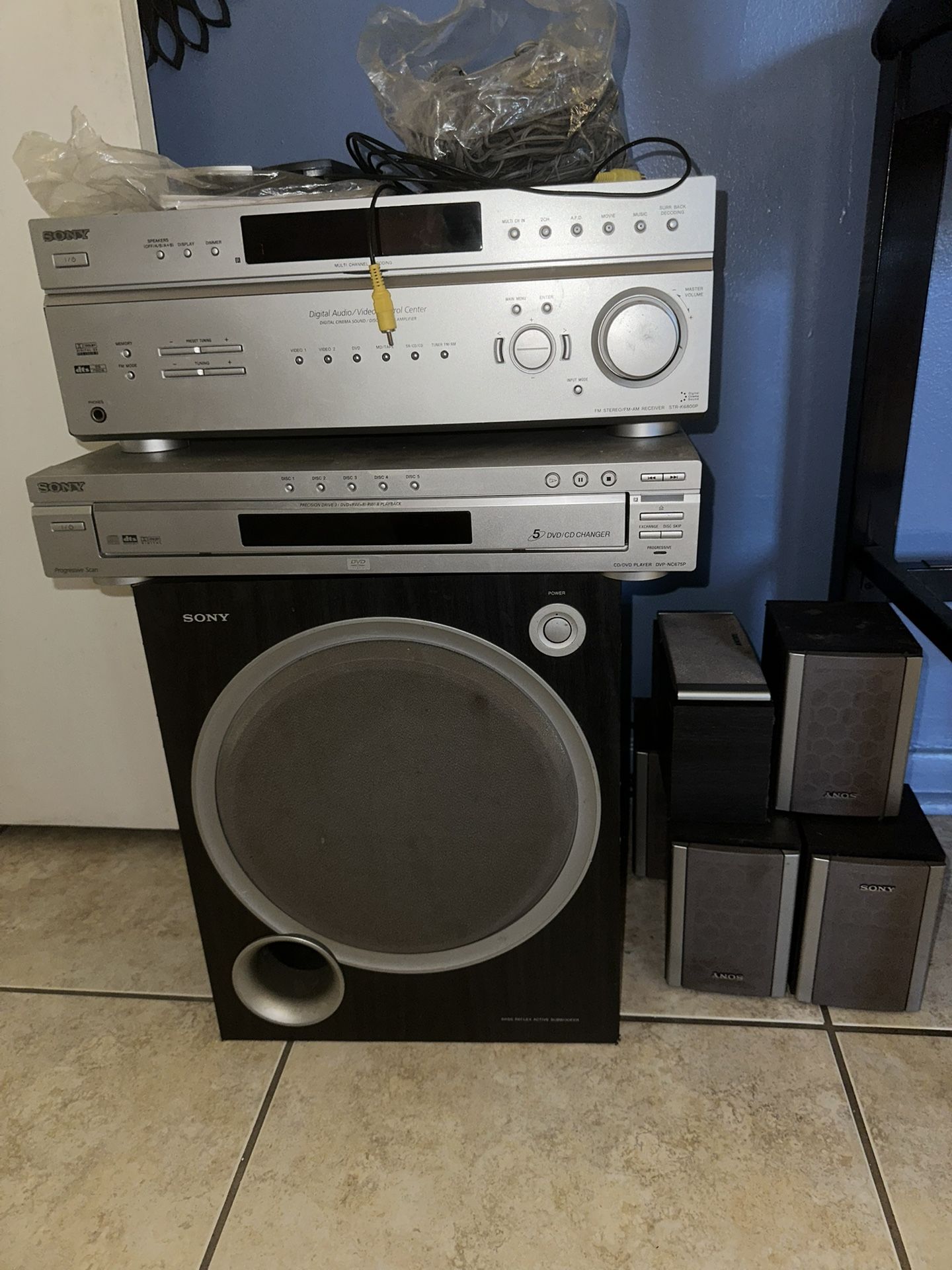 Surround Sound System With Receiver and Speakers