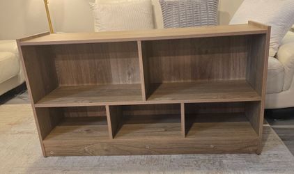 Wood Storage Cabinet / Bookshelf – 5 Compartments – Excellent Condition