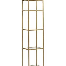 Gold and Glass Bookcase Shelving