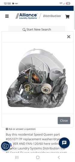 Speed queen dryer motor complete