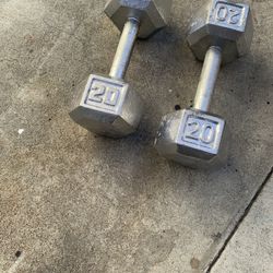 (2) 20 Lbs Solid Hex Barbell EACH $20 . BOTH $40. Already Reduced 