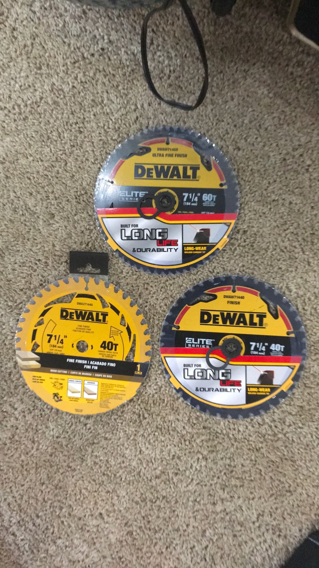 Dewalt 7 1/4 Saw Blades