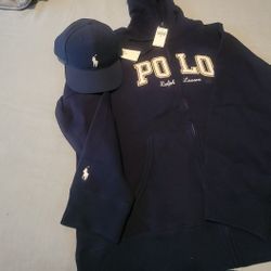 XL Polo Ralph Lauren hoodie and cap.