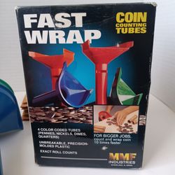 FAST WRAP Coin Counting Tubes Assorted Change Sorter Counter MMF Industries Wrapper 1c-25c
