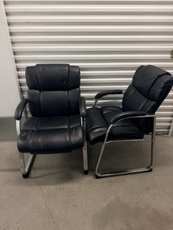 Black Office Guest or Reception Chairs – 2 Available