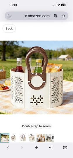 Plastic Picnic Caddy Tote Basket