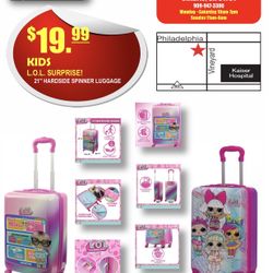 Kids LOL Surprise Carry On Luggage 