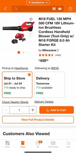 Brand new Milwaukee m18 blower with 12.0 HD forge battery and charger