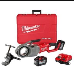 Milwaukee m18 Fuel One-Key Cordless Brushless Pipe Threader Kit with (2) 12.0Ah Batteries &  Case ( 2874-22hd / 2872-20 )
