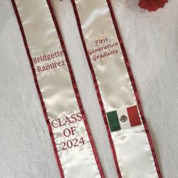 Custom Embroidery Graduation Stole, Personalized Graduation Sash,