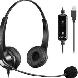 Callez USB Headset with Microphone Noise Cancelling & Audio Controls,Call Center