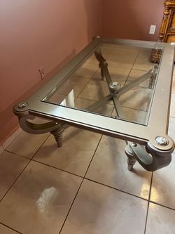 Designer glass coffee table