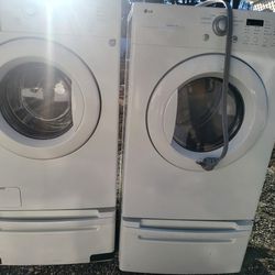 Lg Washer And Dryer Set Electric With Pedestal 