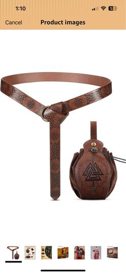 Medieval leather Arm Guards and Belt with pouch