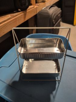 2-Tier Stainless Steel Tray Rack