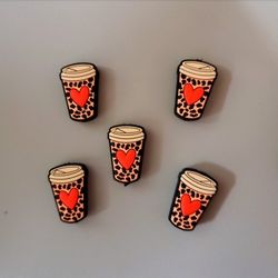 leopard coffee cup silicone focal beads